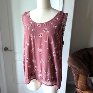 NWT Mauve Floral Print Blouse